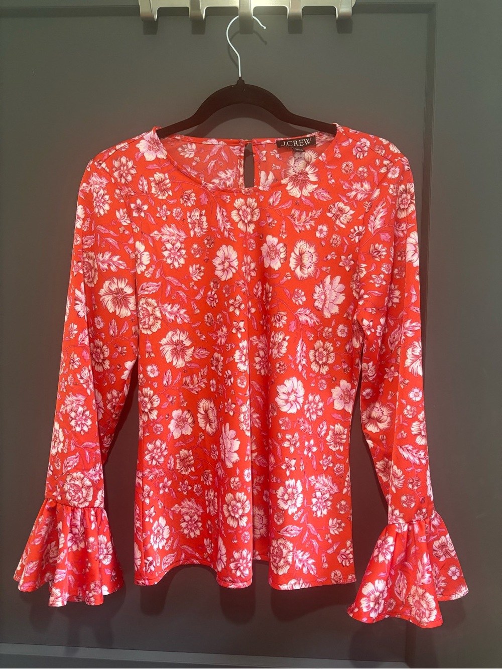 J. Crew Winter garden top in poppy fields